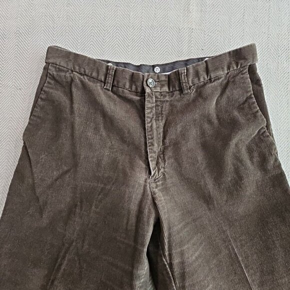 Haggar Corduroy Pants Men's 36x29 Dark Brown Premium Stretch WPL 386 Adjustable - Picture 8 of 16